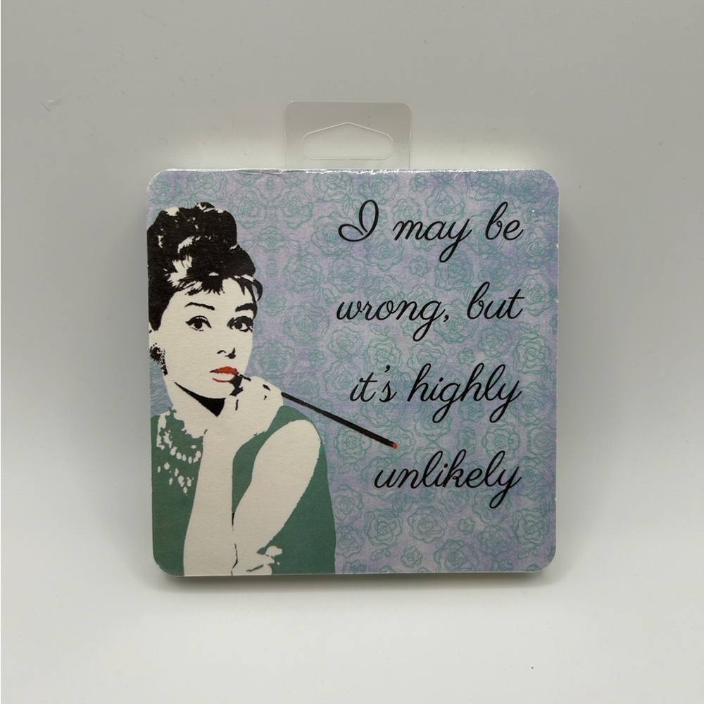 Decorative Hepburn Inspired Coasters (pack includes 6 paper coasters)